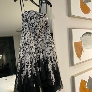 White House Black Market Black and White Animal Print Dress